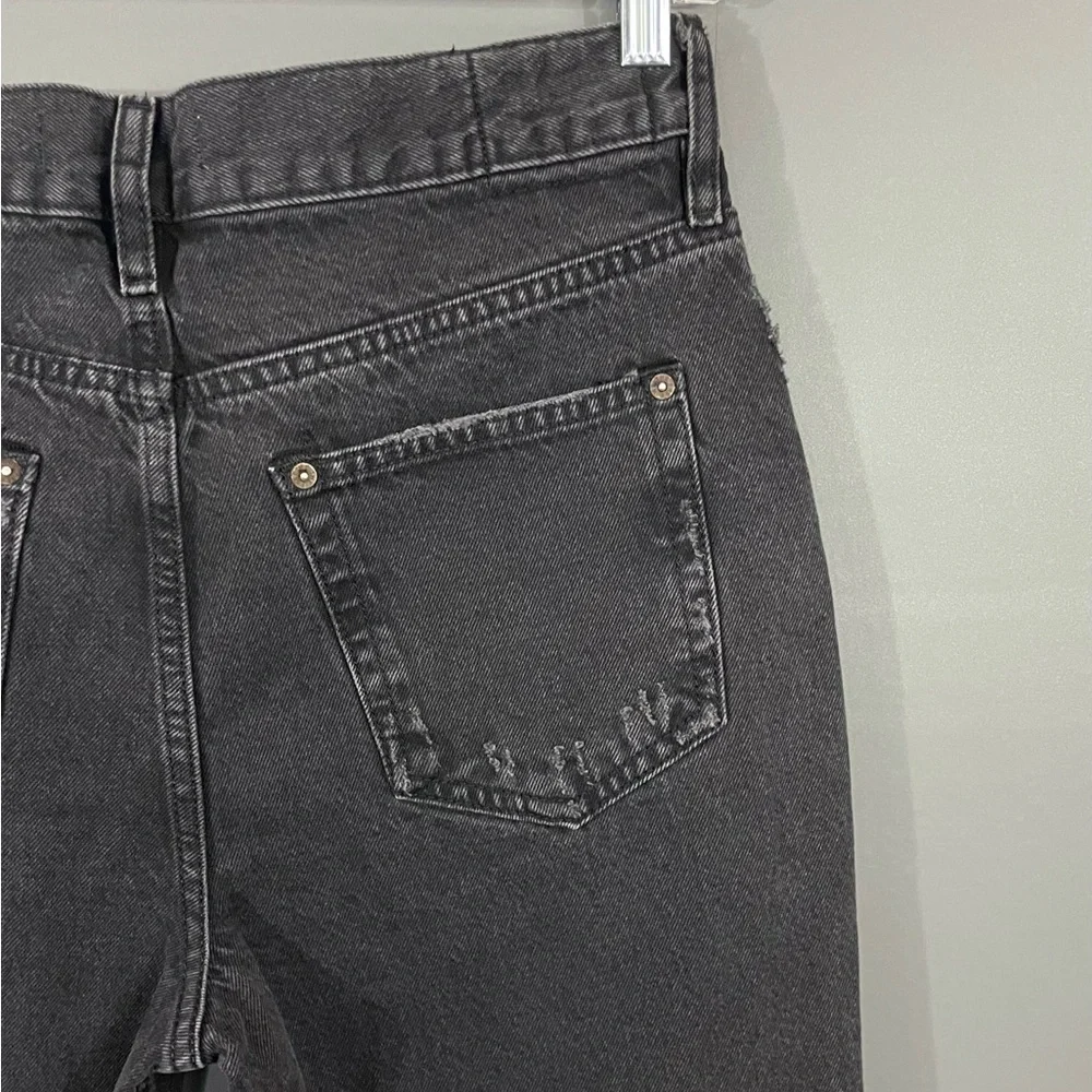 Free People The Lasso Jean Distressed Washed Black Straight Leg NWT - Picture 9 of 12